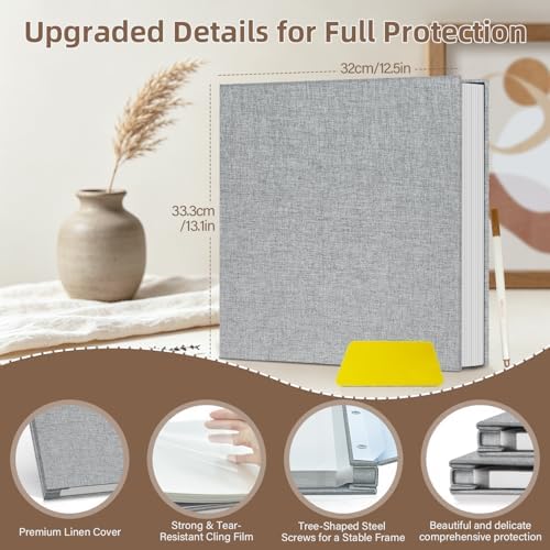 Popotop Photo Album Self Adhesive Scrapbook Album for 4x6 5x7 8x10 Pictures DIY Photo Book as Scrapbooking Supplies Kits, Birthday Gifts for Women Mom Wedding Baby Family Travel - Image 3