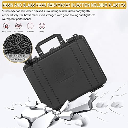 Protective Hard Case Shockproof Water-resistant with Customized DIY Foam Insert fit for Camera, etc, 11 X 9.5 X 5-Inch - Image 7