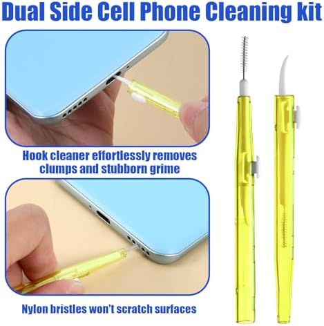 10 Pcs Phone Charge Port Cleaning Tool Kit Anti-Clogging Mini Brushes Cleaner Charging Port Cleaner Dual Side Multifunction Tools for Phone Camera Lens Speaker and Receiver - Image 7