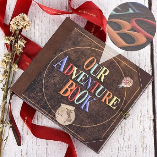 Our Adventure Book 146-Page DIY Handmade Scrapbook, Embossed Leather Cover - Ideal for Memories, Anniversary, Wedding, and Best Friend Gift - Inspired by the 'Up' Saga(Ball - Our Adventure Book) - Image 4