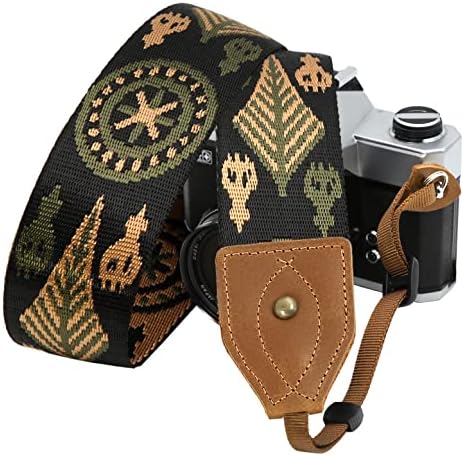 Padwa Lifestyle 2" Wide Classic Crazy Horse Art Cowhide Head Cotton Camera Straps for Photographers by PadwaLifestyleCameraStrap