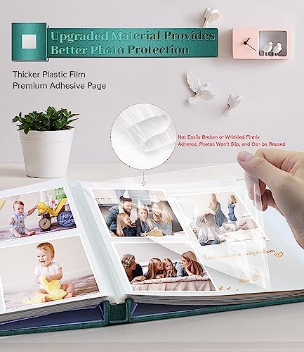 Artfeel Photo Album Self Adhesive Scrapbook Album for 3x5 4x6 5x7 8x10 Pictures,60 Pages Linen Cover with Display Window DIY Photo Book,Ideal Gifts for Family Travel Wedding Baby - Image 3