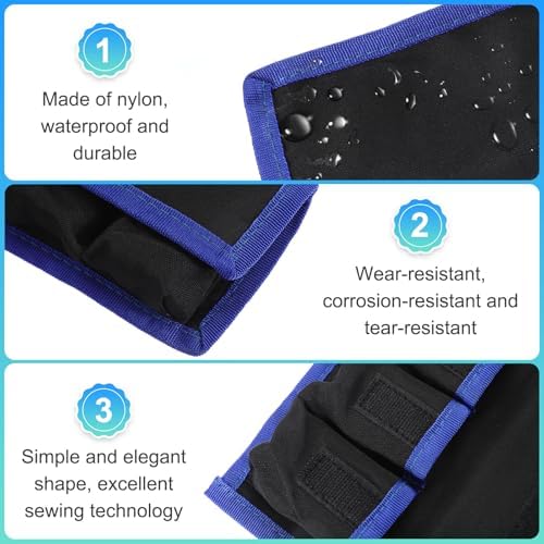 PATIKIL Camera Battery Pouch Cases, 4 Pocket Nylon DSLR Battery Case Holder Storage Bag for AAA, LP-E6, LP-E8, NP-FW50, EN-EL14, EN-EL15 Batteries (Blue) - Image 4