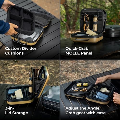 ELECOM NESTOUT Gear Storage Case, Lightweight Hard Shell, Water-Resistant, Stackable Organizer with Padded Dividers, Impact Resistant, Fits Travel Outdoor Batteries Tech Accessories - Image 4