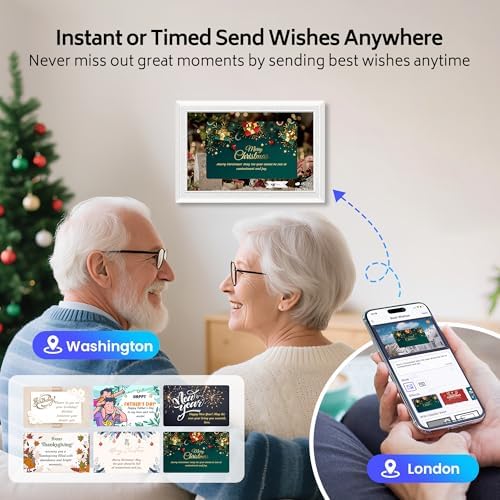 Uhale 10.1 Inch Digital Picture Frame 32GB Momery White WiFi Electronic Photo Frame IPS HD Touch Screen Display Share Photos/Videos Instantly Anywhere Gifts for Mom Dad Grandparents - Image 6