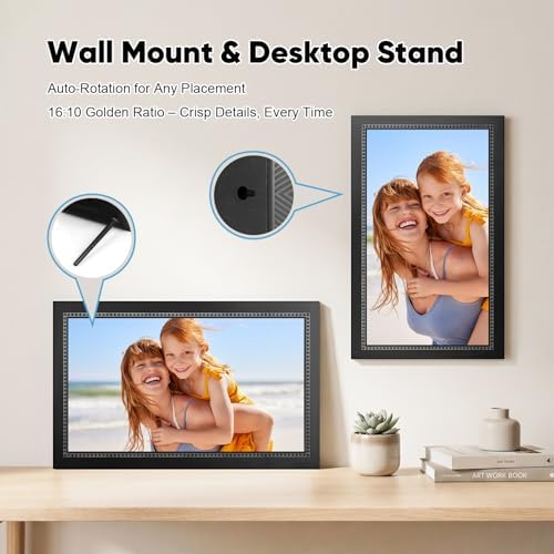 Digital Picture Frame 15.6 Inch Digital Photo Frame with 64GB Storage, 1920 * 1080 IPS FHD Touchscreen, WiFi Smart Frame Share Photos and Videos Instantly from Anywhere via AiMOR App - Image 7