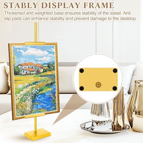 Wenqik 2 Pack Adjustable Tabletop Easel Stand Metal Picture Frame Stand Table Art Easels for Display Adjustable Picture Holder for Photo, Signs, Canvas(Gold,30 Inch) - Image 5