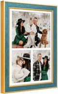 Suede P538-1116 11x16 Picture Frame Display 3 Opening One 8x10 Picture Frames and 5x7 Double Picture Frames Collage Wall Decor with Mat,Multi Photo Frame for Plexiglass,Wall Decor,1Pack,Blue by AnoziebyProductsunder