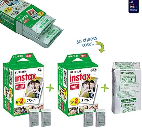 Fujifilm Instax Mini 11 Instant Camera Charcoal Gray + MiniMate Accessory Bundle & Compatible Custom Case + Fuji Instax Film Value Pack (50 Sheets) Flamingo Designer Photo Album - Image 2