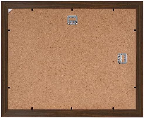 Americanflat 11x14 Diploma Frame with Shatter-Resistant Glass - Use as 8.5x11 Frame with Mat or Display 11x14 Documents Without Mat - Certificate Frames with Engineered Wood for Wall - Walnut - Image 6