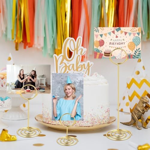 Ptwola 36PCS Table Number Holders 3 Size Place Card Holder Wire Picture Photo Table Sign Stand Name Numbers Menu Memo Note Clips for Centerpieces Wedding Anniversary Reception Birthday Party - Image 4