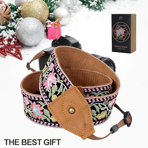 Padwa Lifestyle 2" Wide Classic Crazy Horse Art Cowhide Head Cotton Camera Straps for Photographers - Image 5