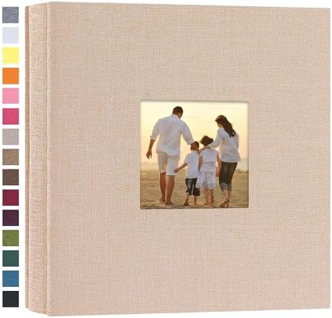 potricher Photo Album 4x6 Pictures, 200 Pockets, Linen Cover, Beige by potricher