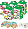 Fujifilm Instax Mini Instant Film Compatible with Instax Mini 8/9/11/12 Cameras – Includes Frame Stickers and Quality Photo Microfiber Cloth (100 Prints) by FUJIFILM