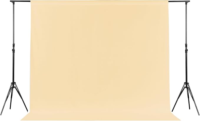 Joccun 5X7FT Champagne Backdrop Background for Photography,Polyester Backdrop Curtain Background Screen for Photography,Photoshoot,Video Recording,Studio(5X7ft,Champagne) by Joccun