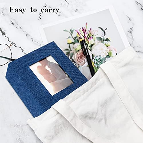 Vienrose 4x6 Photo Album,100 Pockets,Linen Cover with Window,Blue - Image 4