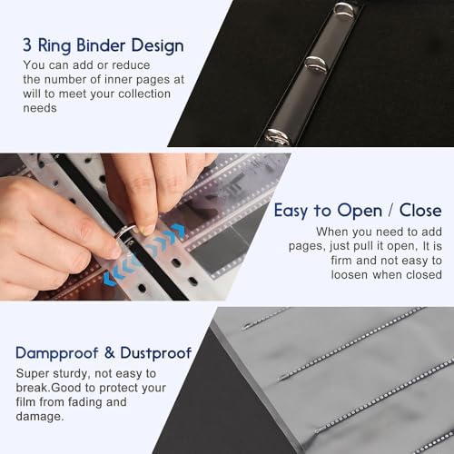35mm Film Negative Sleeves Storage Kit, 50 Pack 7x6 Acid-Free Archival Pages & Binder Box - Holds 2100 Frames for 35mm/135 Film Collect & Organization - Image 4