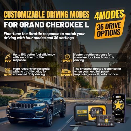 PEDAL COMMANDER for Jeep Grand Cherokee L 2021-2026 Throttle Response Controller - 36 Driving Settings, Anti-Theft, App Control, Throttle Controller Performance Parts, Grand Cherokee L Accessories - Image 5