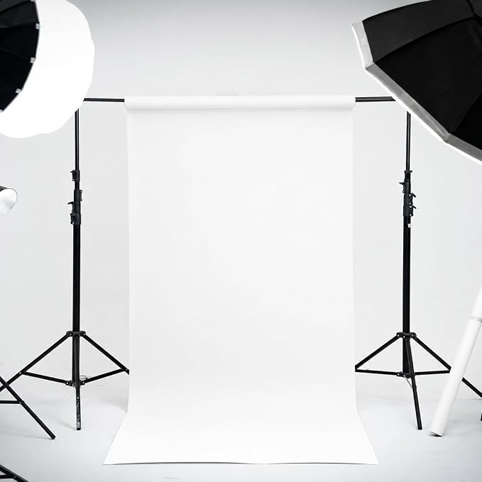 Kate Seamless Paper Backdrop for Photography White Photo Backdrop Paper (106.8''x32.8' Arctic White) - Image 2