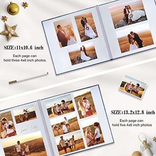 potricher Self Adhesive Photo Album 40 Pages, Linen cover, Orange - Image 3