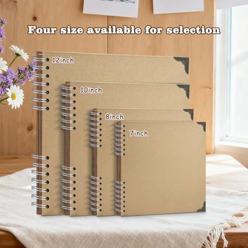 10x10 Inch Brown DIY Scrapbook Album,Hardcover Memory Book,80 Pages (40 Sheets) Kraft Photo Album for 4x6 / 5x7 Pictures, Perfect for Wedding, Family, Anniversary, Christmas & Travel Memories - Image 6