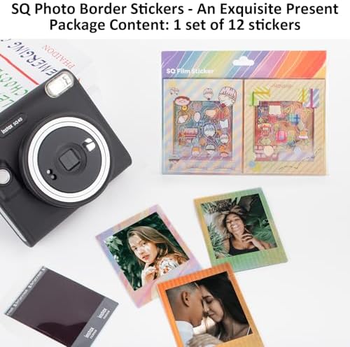 12PCS - Photo Border Stickers Compatible for Instax Square SQ Film, Pictures Decorative Stickers for Instax Square SQ1/SQ6/SQ10/SQ20/SQ40 Instant Camera Film - Rainbow Series - Image 6