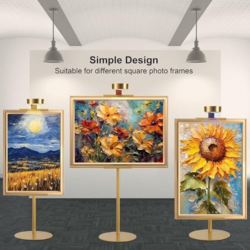 Adjustable Desktop Photo Frame Stand with Magnetic Wall Painting Light, Holds Picture Frames up to 30 Inch,with Rechargeable Battery,Metal Vertical Stand with 3 Color Temperature & 13RGB Poster Lights, for Displaying Picture Frames, Artworks (2 Packs, ... - Image 7