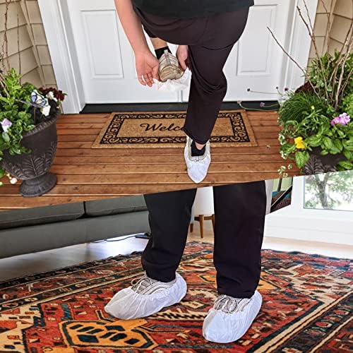 Shoe Covers Disposable,200Pack（100 Pairs）Boot Covers Waterproof Non Slip -Resistant One Size Fits Most for Rain Cleaning Indoor Floor Protection,White - Image 4