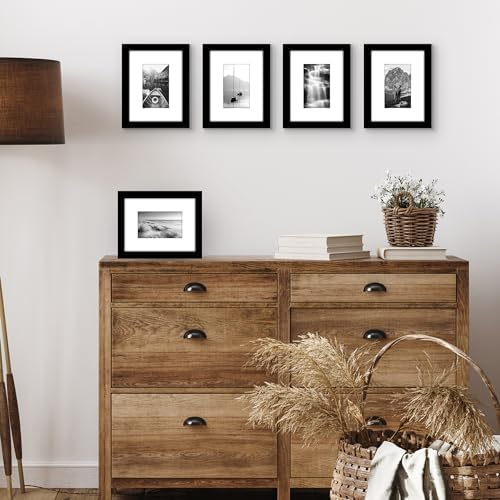 Americanflat 6x8 Picture Frame 5-Pack - Matted to 3x5 - Black - Image 5