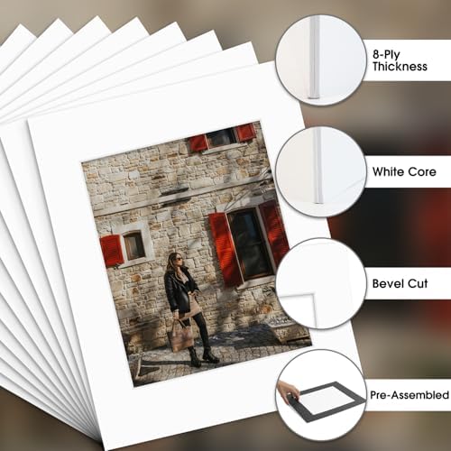 Golden State Art, 10 Pack 11x14 Slip-in Photo Mats Kits for 8x10 Photos White - Image 3