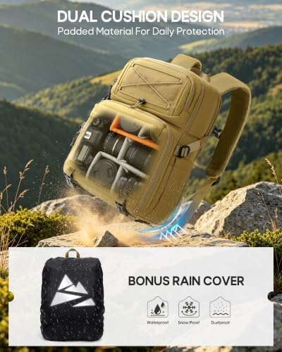 RAINSMORE Camera Backpack, DSLR/SLR/Mirrorless Tactical Camera Bag Cases - Image 2