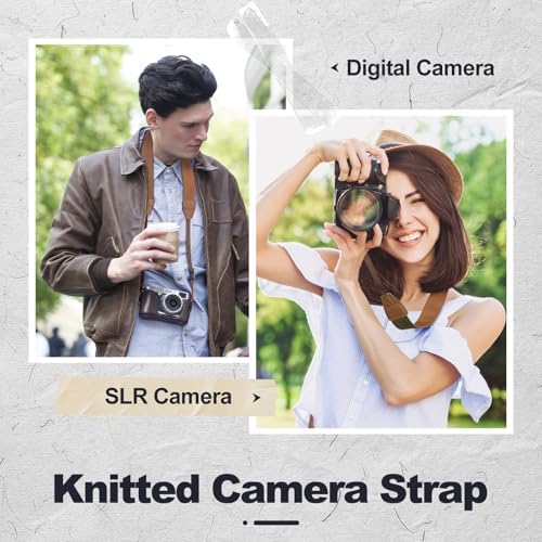 Universal Camera Strap - Camera Neck Strap, Adjustable Shoulder Straps Compatible with Canon, Fujifilm, Nikon, Olympus, Panasonic and other SLR and mirrorless cameras - Brown - Image 2