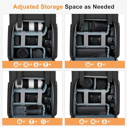 MOSISO Camera Backpack, DSLR/SLR/Mirrorless Camera Bag with Top Flap Pocket - Image 2