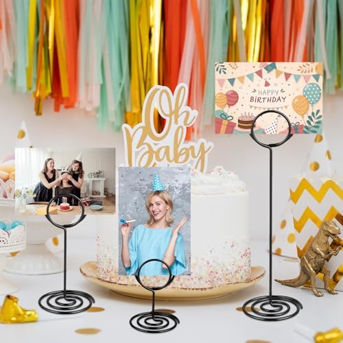 Ptwola 36PCS Table Number Holders Place Card Holder 3 Size Wire Picture Photo Table Sign Stand Name Numbers Menu Memo Note Clips for Centerpieces Wedding Anniversary Birthday Party Reception (Black) - Image 3