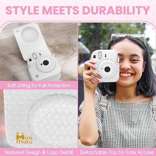 Fujifilm Instax Mini 12 Instant Camera Clay White + Minimate Custom Designed Case + Fuji Instax Film 10 Sheets & Photo Album - Image 6