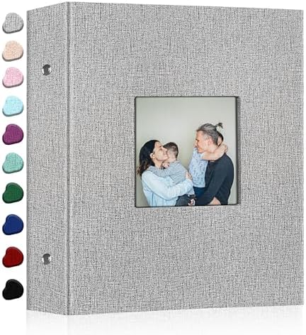 Ejblfe Photo Album 4x6,Linen Cover Slide-in Photo Album Book Can Holds 600 4x6 Photos with 60 Black Sheets for Family,Wedding,Baby and Holiday Pictures (Gray) by EJBLFEPremiumPhotoAlbums