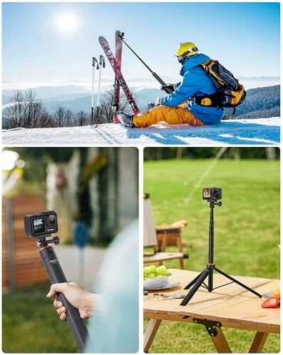 53" Osmo Action Floor Tripod Stand, for DJI Action 6, Osmo Nano, GoPro - Image 3