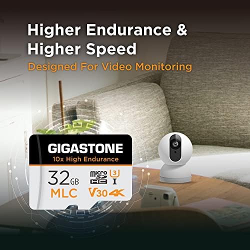 [10x High Endurance] GIGASTONE Industrial 32GB MLC Micro SD Card 2-Pack, 4K Video Recording, Security Cam, Dash Cam, Surveillance Compatible 95MB/s, U3 C10, with Adapter [5-Yrs Free Data Recovery] - Image 6