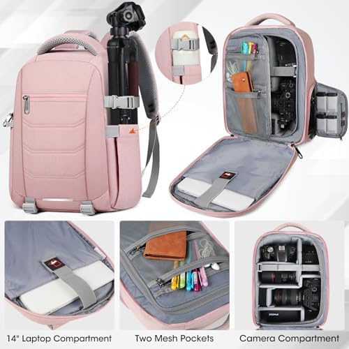 SDYSM Camera Bag for DSLR SLR Mirrorless Camera, 14 Inch Camera Backpack - Image 2