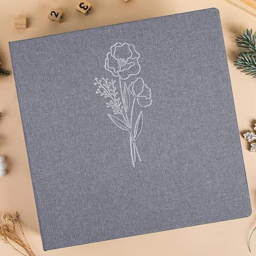 Lanpn Scrapbook Photo Album 12x12 2 Packs, Linen Cover Archival Acid Free Top Load 3 Ring Binder Folder Photo Book 12 x 12 with 30 Plastic Sleeves 60 Pages Grey - Image 6