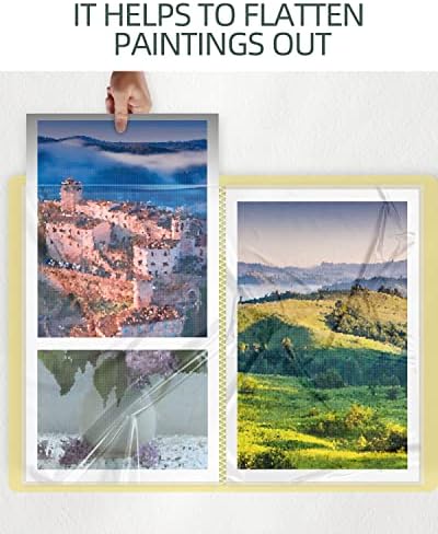 SXhyf A3 Diamond Painting Storage Book for 60 Diamond Painting Pics, 30 Pages Diamond Art Storage Book, Diamond Painting Presentation Portfolio Folder for Artwork (Yellow, A3-16.5 x 12.1 in) - Image 6