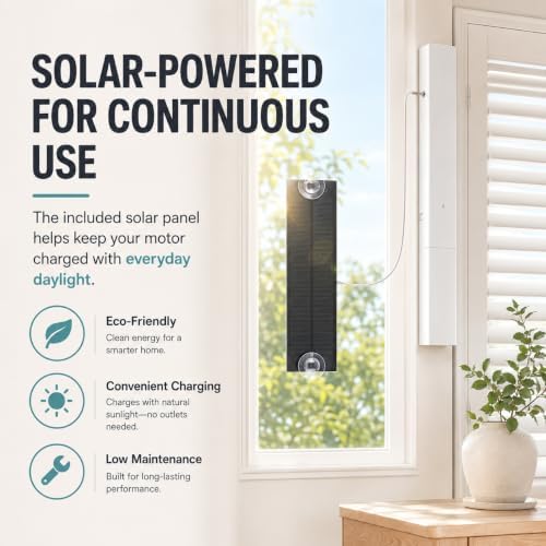 Motorized Plantation Shutter Kit, Only Motor with Solar Panel - Image 4
