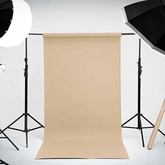 Kate Seamless Paper Backdrop Fawn Paper Backdrop for Photoshoot (86''x32.8' Fawn) - Image 2