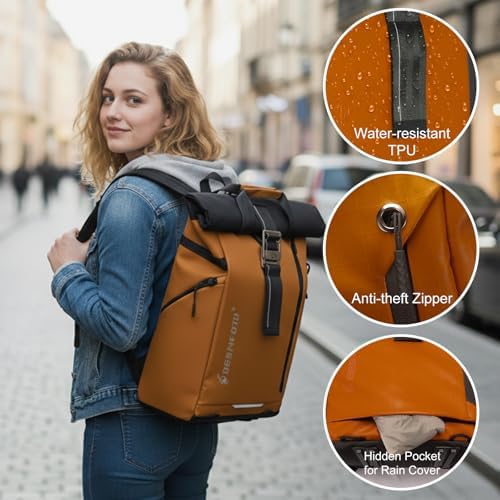 Besnfoto Camera Backpack, Waterproof Travel Camera Bag for Photographer Expandable Roll Top Photography Case for DSLR SLR Mirrorless Camera Fit up to 15.6 inch Laptop with Rain Cover - Image 3