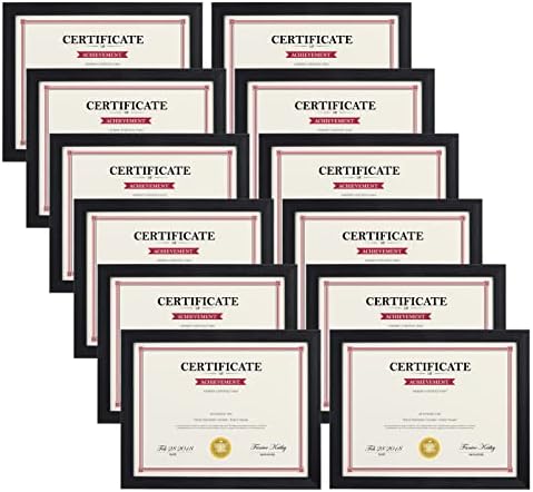 Giftgarden Black 8.5x11 Picture Frame Set of 12, Multi 8.5 x 11 Frames Bulk for Award Certificate Document Diploma, Wall or Tabletop Display by Giftgarden