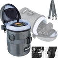 FOMITO Camera Lens Case Pouch Bag for Canon EF-S 17-55mm/17-85mm,EF 35mm f2, Nikon AF-S 18-200mm/18-105mm/18-300mm, Fujifilm XF 56mm f1.2 R & More Lens Below 3.94" x 6.1"(D x L) - Grey M size by FOMITO