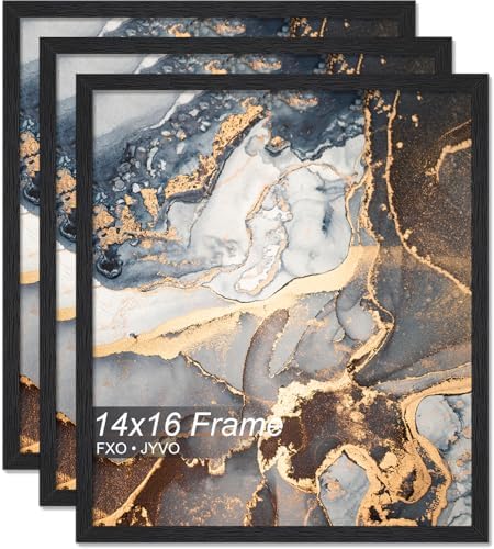 Fxojyvo 14x16 Picture Frame Set of 3 Black Engineered Wood Wall Hanging by Fxojyvo