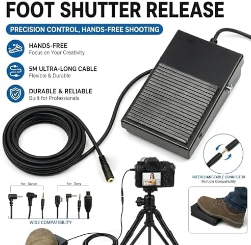 Metal Pedal Shutter Release 5M for Canon/Fujifilm,Soccer Sports & Portrait - Image 4