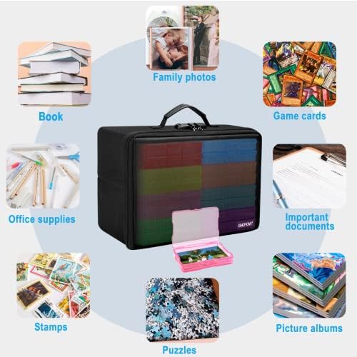 ENGPOW Fireproof Photo Storage Box with 16 Inner 4" x 6" Photo Cases(Multi-Colored), Photo Organizer with Lock, Collapsible Portable Photo Safe Containers with Handle for Photos, Picture, Craft - Image 6