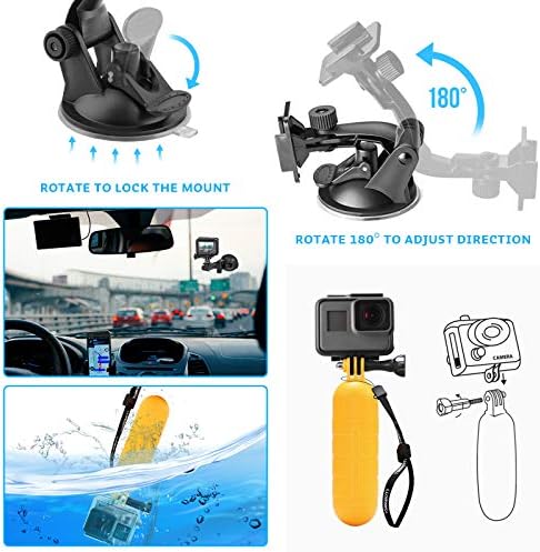 Luxebell Action Camera Accessory Kit for GoPro Hero Black Silver 13 12 11 10 9 8 7 6 5 4 Session Max Akaso Xiaomi Accessories Tripod Head Chest Bike Mount Carrying Case - Image 4